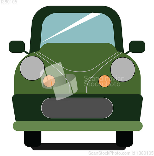 Image of Dashing green colour car, vector or color illustration.
