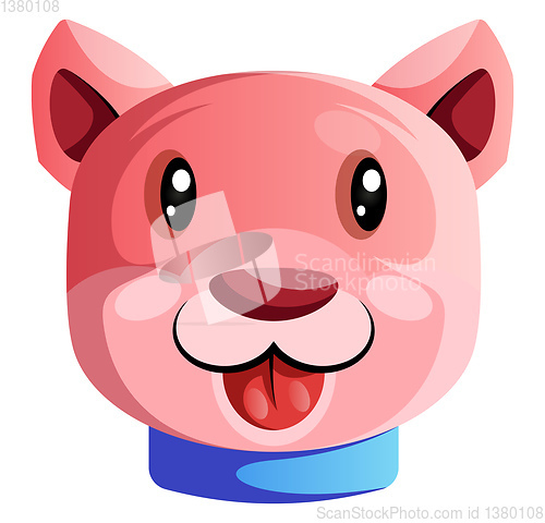 Image of Happy pink cartoon dog vector illustartion on white background