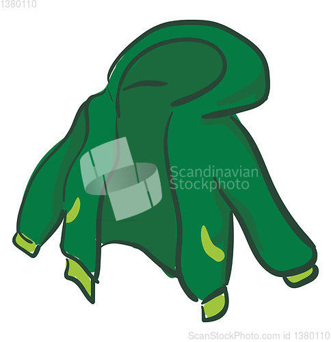 Image of A stylish green jacket vector or color illustration