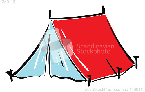 Image of Red tent illustration vector on white background 