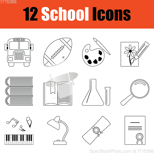 Image of School icon set