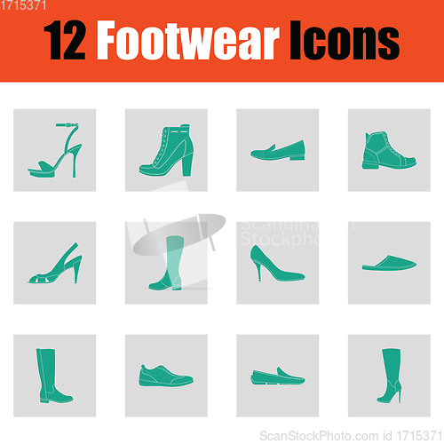 Image of Set of footwear icons