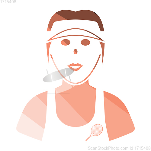 Image of Tennis woman athlete head icon