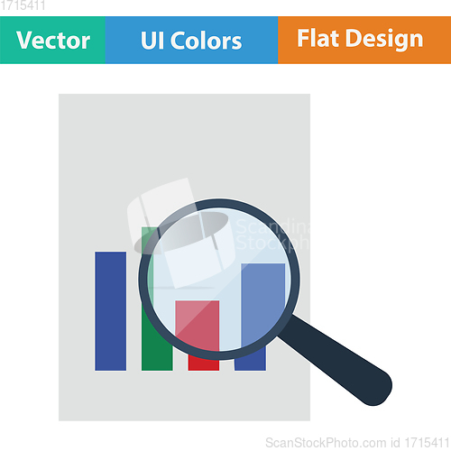 Image of Magnificent glass on paper with chart icon