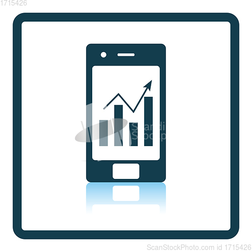 Image of Smartphone with analytics diagram icon