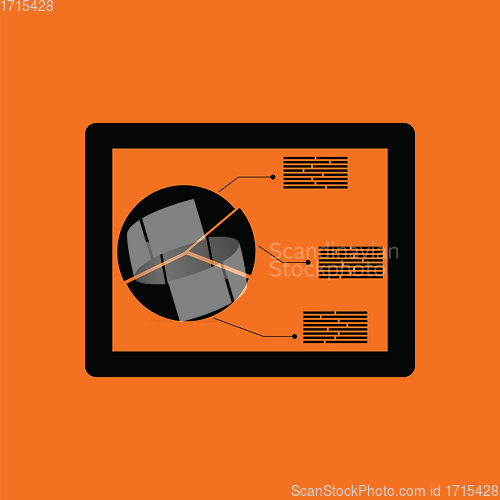 Image of Tablet with analytics diagram icon