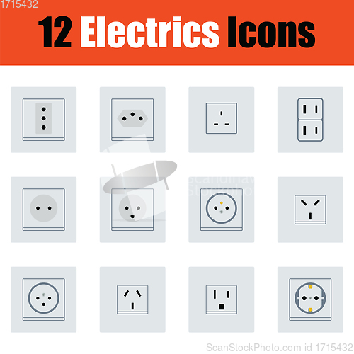Image of Electrics icon set 