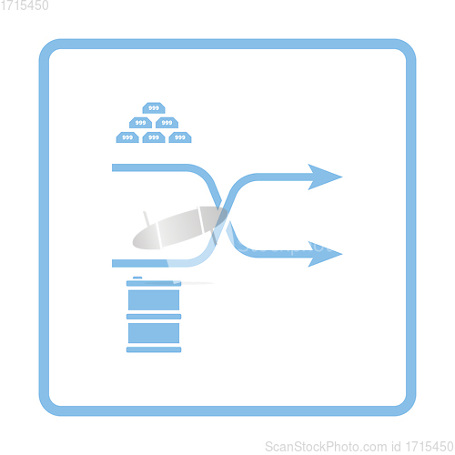 Image of Gold and oil comparison chart icon