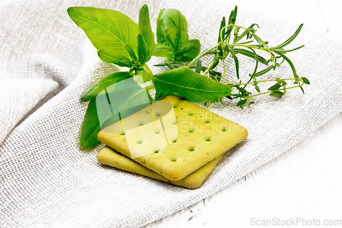 Image of Cookies with spinach on light board