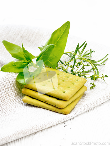 Image of Cookies with spinach on white board