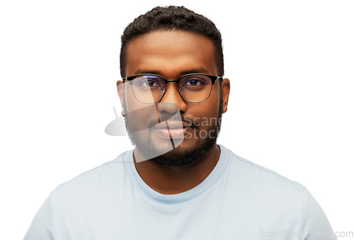 Image of portrait of african american man in glasses