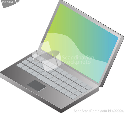 Image of Open isometric notebook illustration