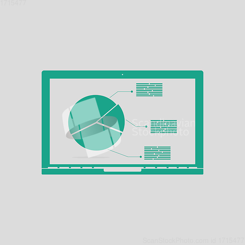 Image of Laptop with analytics diagram icon