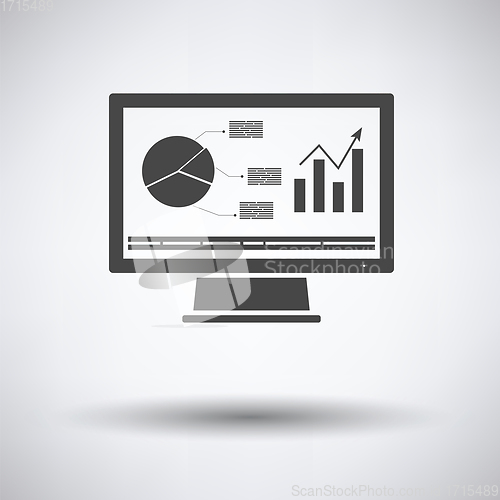 Image of Monitor with analytics diagram icon