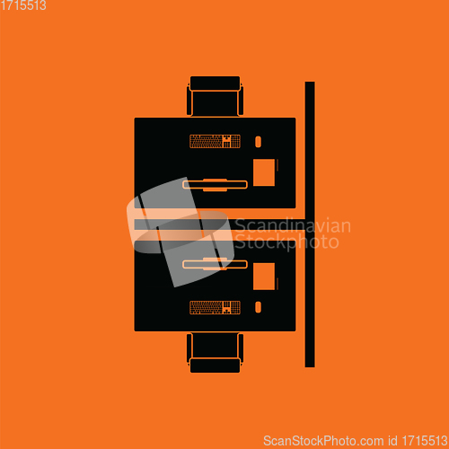 Image of Office table top view icon