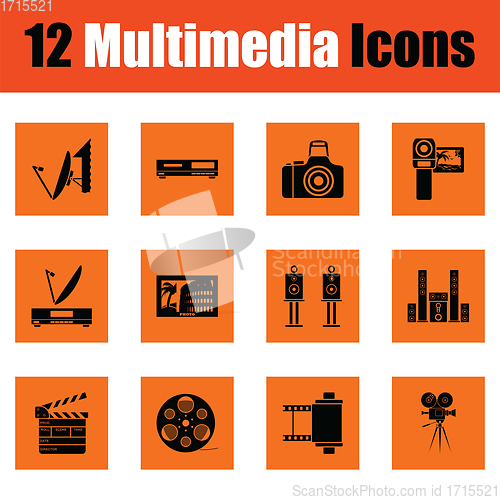 Image of Set of multimedia icons