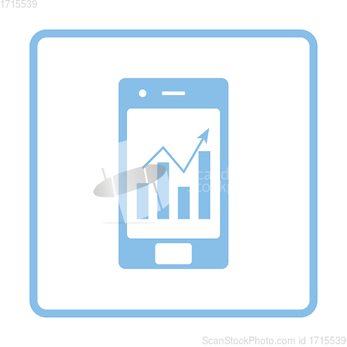 Image of Smartphone with analytics diagram icon