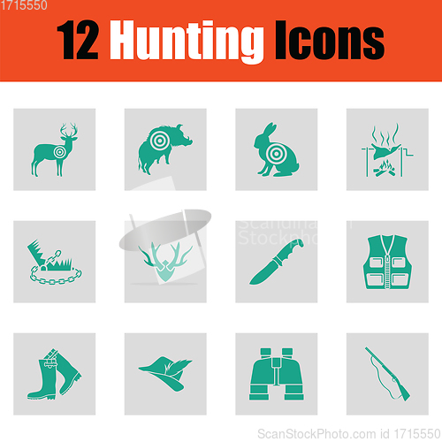 Image of Set of hunting icons