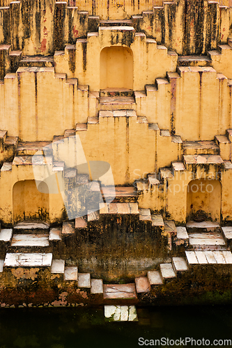 Image of Stairs of Panna Meena ka Kund stepwell in Jaipur, Rajasthan, India