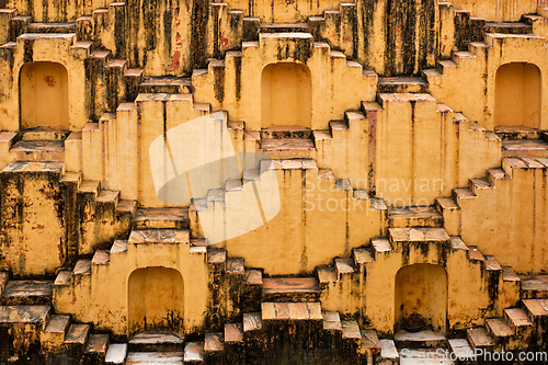 Image of Stairs of Panna Meena ka Kund stepwell in Jaipur, Rajasthan, India