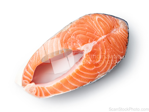 Image of fresh raw salmon steak