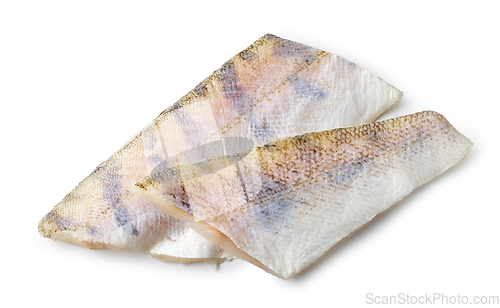 Image of zander fillet on white background