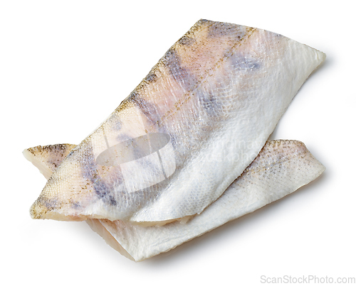 Image of zander fillet on white background