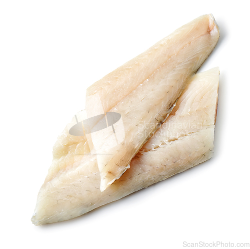 Image of fresh raw zander filet cut 