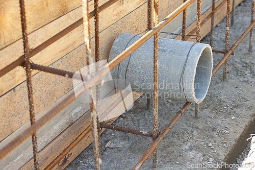 Image of Sleeve for the withdrawal of communications during the construction of a strip foundation