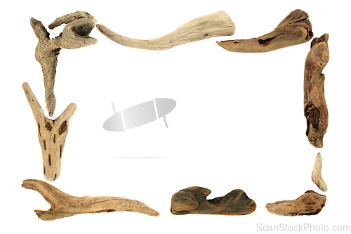 Image of Abstract Driftwood Minimal Background Border Sculpture