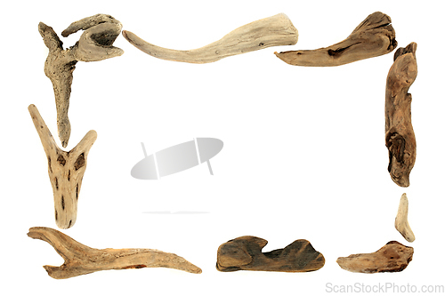 Image of Abstract Driftwood Minimal Background Border Sculpture