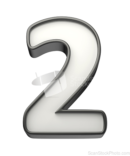 Image of Number 2, 3D illustration
