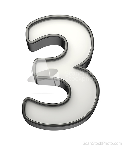 Image of Number 3, 3D illustration