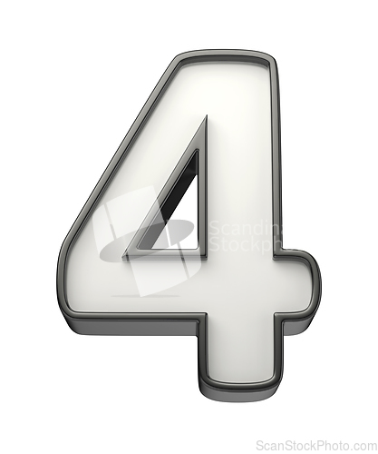 Image of Number 4, 3D illustration
