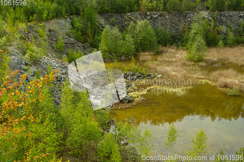 Image of abandoned flooded quarry, Czech republic