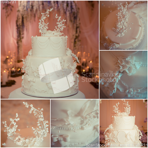 Image of Beautiful white wedding cake