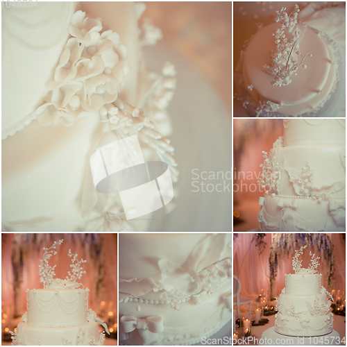 Image of Beautiful white wedding cake