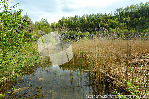 Image of abandoned flooded quarry, Czech republic