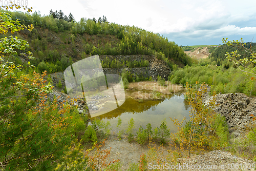 Image of abandoned flooded quarry, Czech republic