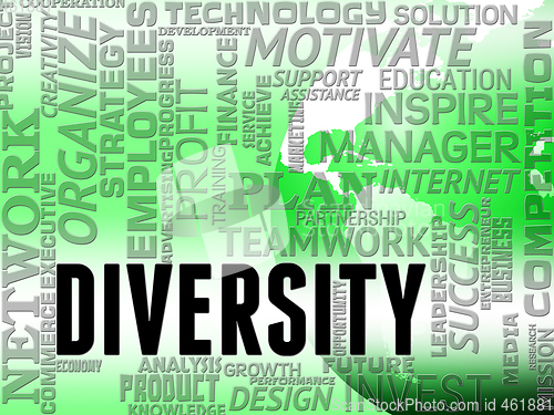 Image of Diversity Words Indicates Mixed Bag And Different