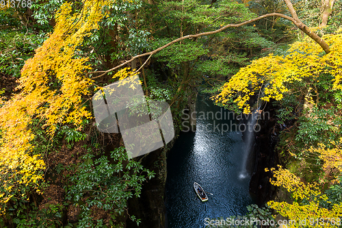 Image of Takachiho gorge at Miyazaki in autumn season