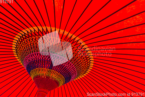 Image of Red japanese umbrella