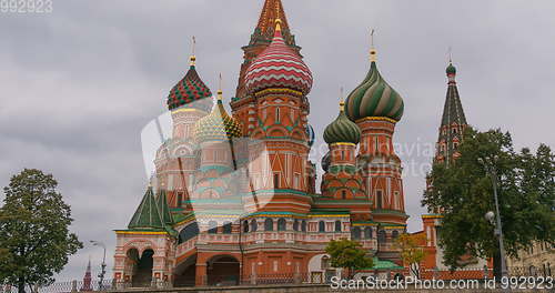 Image of Saint Basil\'s (Resurrection) Cathedral tops on the Moscow Russia. Red Square.