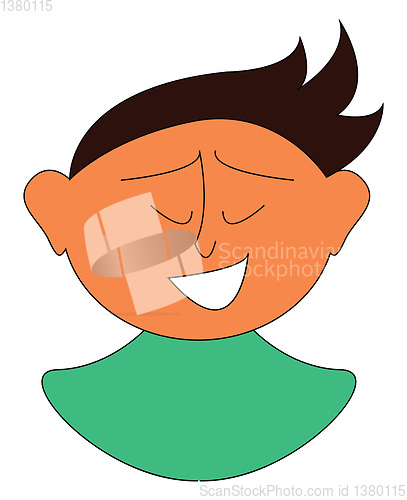 Image of A smiling boy with spicy hair vector or color illustration