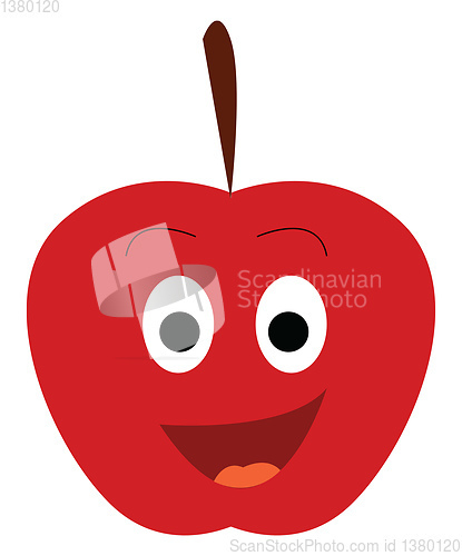 Image of A happy red apple vector or color illustration