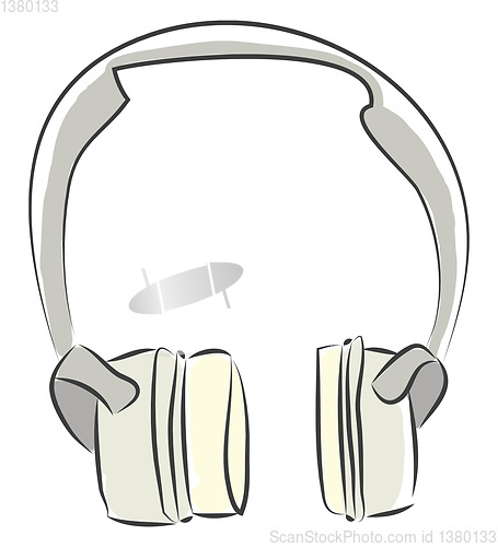 Image of Big headphones for music illustration color vector on white back