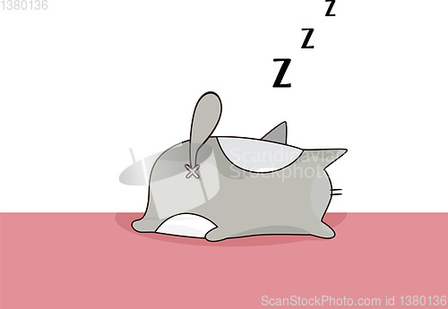 Image of Emoji of a cat snoring while sleeping vector or color illustrati