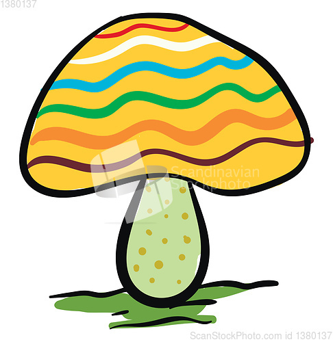 Image of Painting of a multi-colored mushroom vector or color illustratio