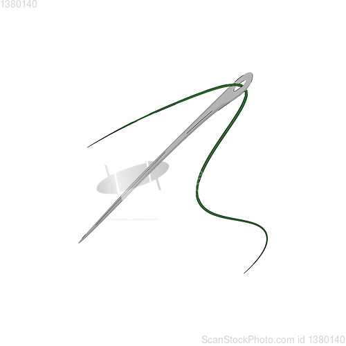 Image of Sewing needle vector or color illustration