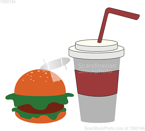 Image of Fast food, vector or color illustration.